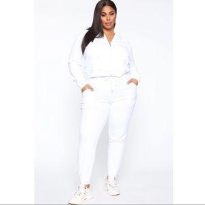 White Velour Tracksuit - Fashion Nova